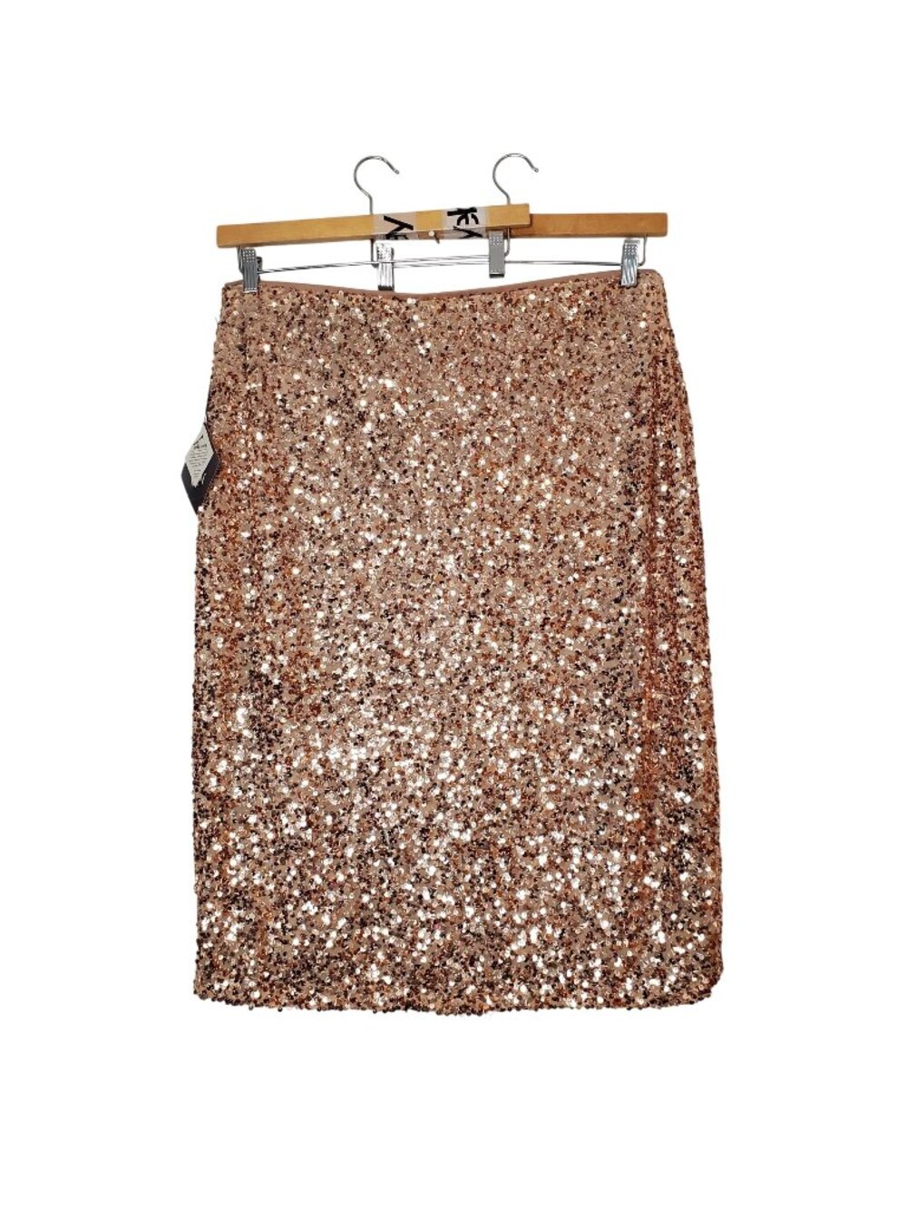 Ava & Viv Champagne Gold Sequin Midi Skirt 3X Lined Party Festival Going Out